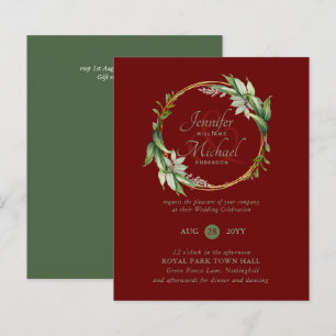 Papier BUDGET Verdure Wreath Wedding Invitations