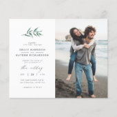 Papier Budget Vert aquarelle Mariage photo (Devant)