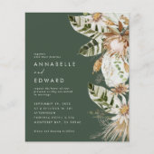 Papier Budget vert bohème botanique moderne élégant (Devant)