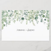 Papier Budget Vert Botanique Eucaliptus Mariage (Dos)