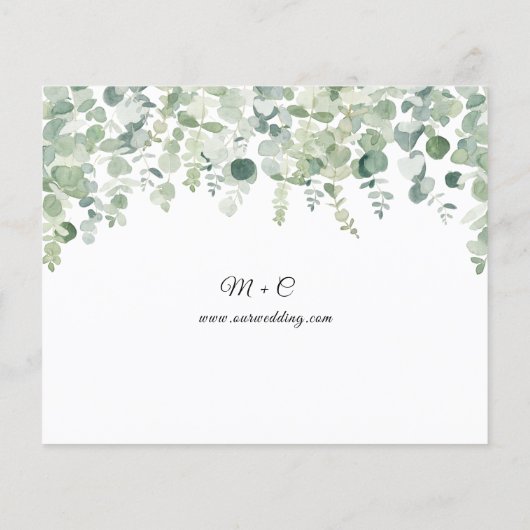 Papier Budget Vert Botanique Eucaliptus Mariage (Dos)