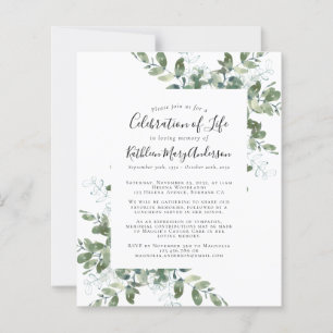 Papier Budget Vert Célébration de la vie Invitation