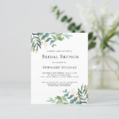 Papier Budget Vert Eucalyptus Invitation de Brunch nuptia (Debout devant)