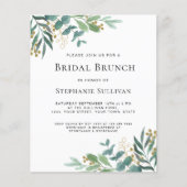 Papier Budget Vert Eucalyptus Invitation de Brunch nuptia (Devant)