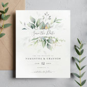 Papier Budget Vert Eucalyptus Mariage Enregistrer La Date