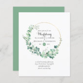 Papier Budget vert Eucalyptus Mariage Invite (Devant / Derrière)