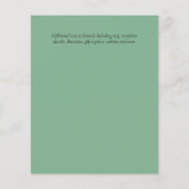 Papier Budget vert Eucalyptus Mariage Invite (Dos)