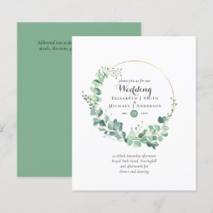 Papier Budget vert Eucalyptus Mariage Invite