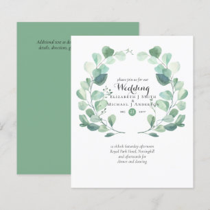 Papier Budget vert Eucalyptus Mariage Invite
