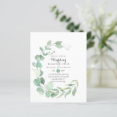 Papier Budget vert Eucalyptus Mariage Invite (Debout devant)