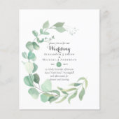 Papier Budget vert Eucalyptus Mariage Invite (Devant)