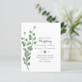 Papier Budget vert Eucalyptus Mariage Invite (Debout devant)