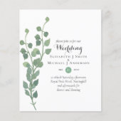 Papier Budget vert Eucalyptus Mariage Invite (Devant)