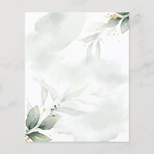 Papier budget vert Eucalyptus moderne mariage élégant (Dos)