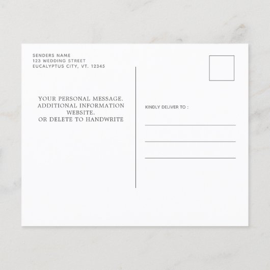 Papier Budget Vert Eucalyptus Photo Enregistrer La Date P (Dos)