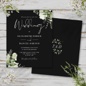 Papier Budget Vert Faire-part de mariage noir blanc