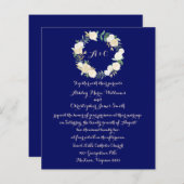 Papier Budget Vert Faire-part de mariage Or Botanique (Devant / Derrière)