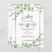 Papier BUDGET Vert Faire-part de mariage QR CODE RQR RSVP (Devant / Derrière)