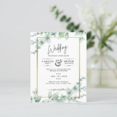 Papier BUDGET Vert Faire-part de mariage QR CODE RQR RSVP (Debout devant)