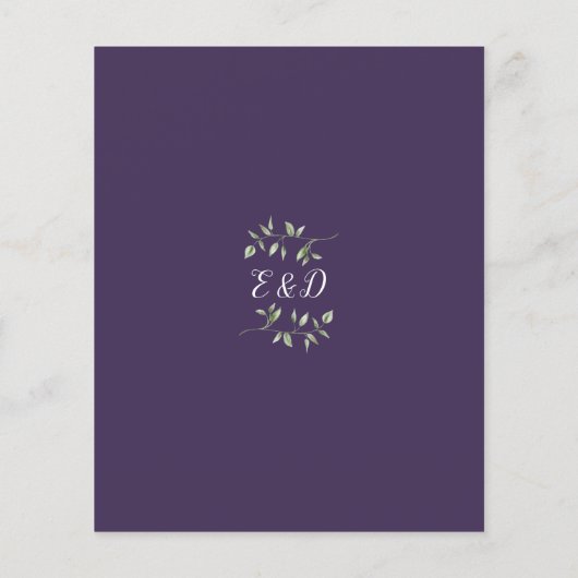Papier Budget Vert Faire-part de mariage violet (Dos)