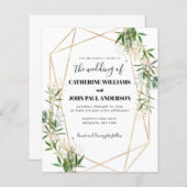 Papier Budget Vert Feuillage Feuillage Or Mariage moderne (Devant / Derrière)