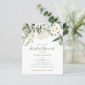 Papier Budget vert Floral Bridal Shower Invitation (Debout devant)