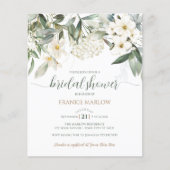 Papier Budget vert Floral Bridal Shower Invitation (Devant)