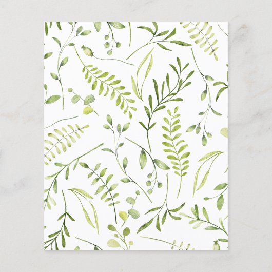 Papier Budget vert Floral Bridal Shower Invitation (Dos)