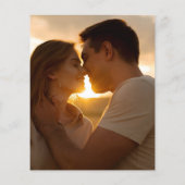 Papier Budget Vert Floral Mariage Photo Invitation (Dos)