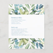 Papier Budget Vert Foliage Faire-part de mariage Bleu (Dos)