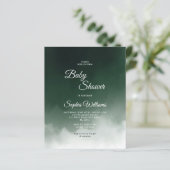 Papier Budget Vert foncé Baby shower moderne Invitation (Debout devant)