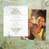 Papier Budget Vert Mariage Photo Invitation