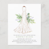 Papier Budget Vert Mariage Robe Fête des mariées Invitati (Devant)