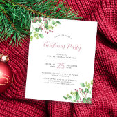 Papier Budget vert moderne fête de Noël Invitation