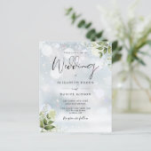 Papier Budget Vert Monogramme Hiver Mariage Invitation (Debout devant)
