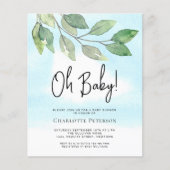 Papier Budget Vert Oh Baby Baby shower Invitation (Devant)