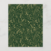 Papier BUDGET Vert Or Simple Script Photo de Noël (Dos)