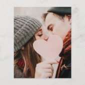 Papier Budget Vert Photo Hiver Mariage Invitation (Dos)