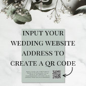 Papier Budget vert QR Code Faire-part de mariage