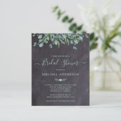 Papier Budget Vert Rustique Douche nuptiale Invitation (Debout devant)