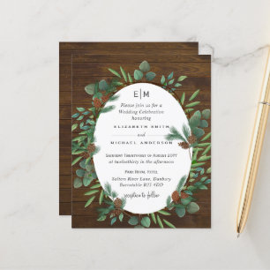 Papier Budget Vert rustique Woodland Wedding Invite