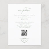 Papier Budget vert Victorian QR Code Tout en un Mariage (Dos)