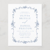 Papier Budget Victorian Vintage Mariage bleu (Devant)