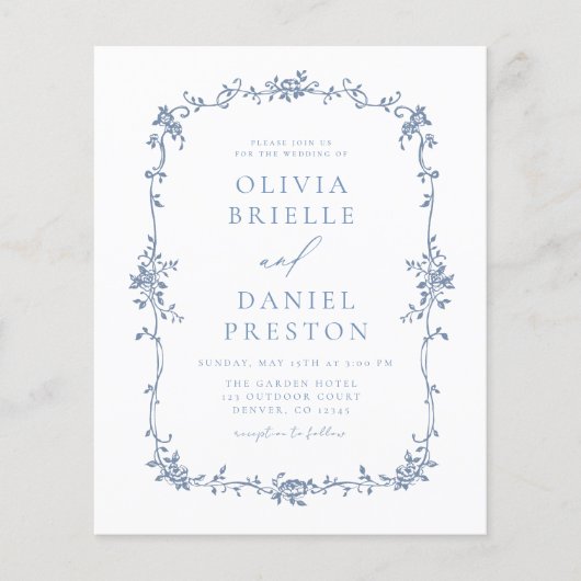 Papier Budget Victorien Français Photo QR Code Mariage (Devant)