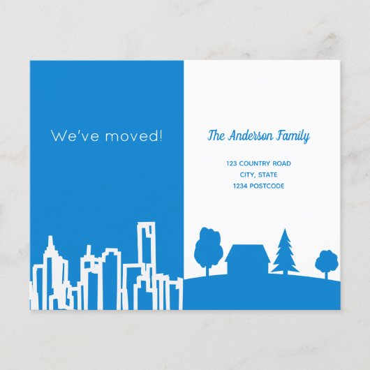 Papier Budget ville pays bleu déménagement (Devant)
