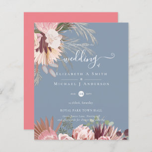 Papier BUDGET Vin Bourgogne Pampas Grass Mariage Tropical