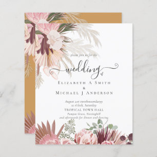 Papier BUDGET Vin Bourgogne Pampas Grass Mariage Tropical