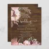 Papier BUDGET Vin Bourgogne Pampas Grass Mariage Tropical (Devant / Derrière)