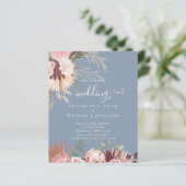 Papier BUDGET Vin Bourgogne Pampas Grass Mariage Tropical (Debout devant)