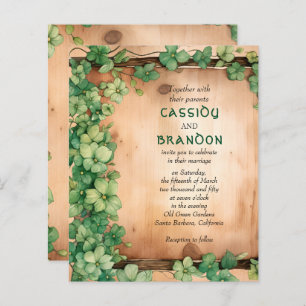 Papier BUDGET Vine St Patrick's Day QR faire-part de mari
